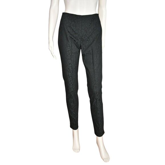 PEACE OF‎ CLOTH NEW $196 Black Navy Leopard Print Pull-On Skinny Pant XS - Picture 1 of 4